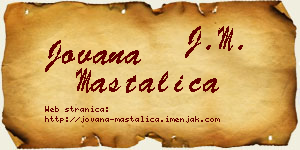 Jovana Mastalica vizit kartica
